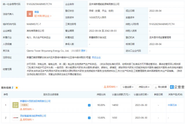 中國(guó)石油、隆基投資成立能源公司